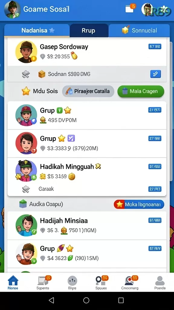 Cuplikan layar 889ZK — menu navigasi